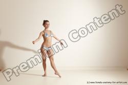 Swimsuit Gymnastic poses Woman White Moving poses Slim long brown Dynamic poses Academic